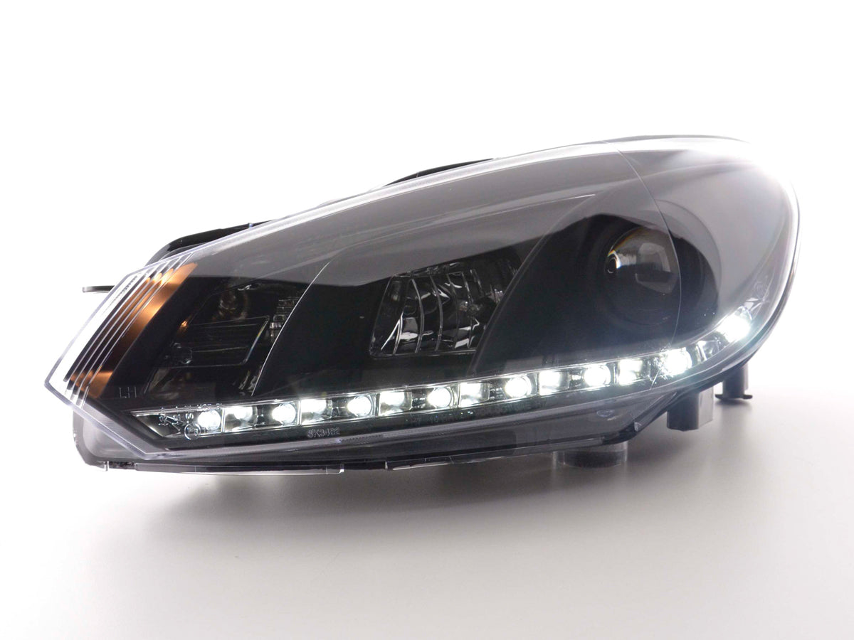 Scheinwerfer Set Daylight LED Tagfahrlicht VW Golf 6 Typ 1K 08- schwarz Scheinwerfer Set Daylight LED Tagfahrlicht VW Golf 6 Typ 1K 08- schwarz